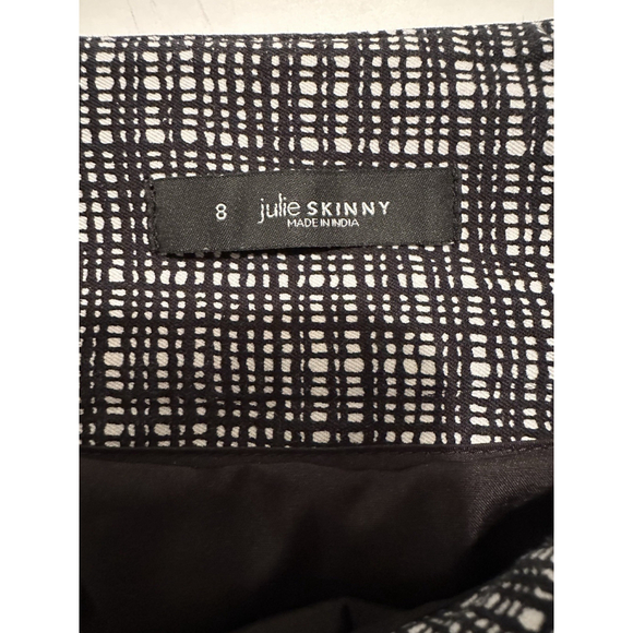 LOFT Julie Skinny Dress Pants Womens 8 Plaid Black & White Mid-Rise 4-Pocket - Picture 11 of 16